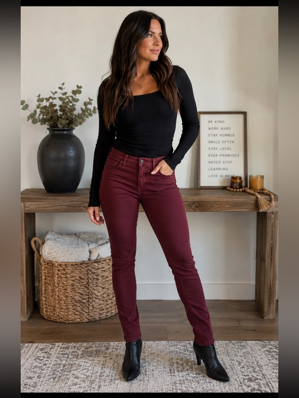 St. John's Bay Maroon Stretch Pants